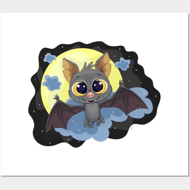 Cute Cartoon Bat. Wall Art by AndreKENO